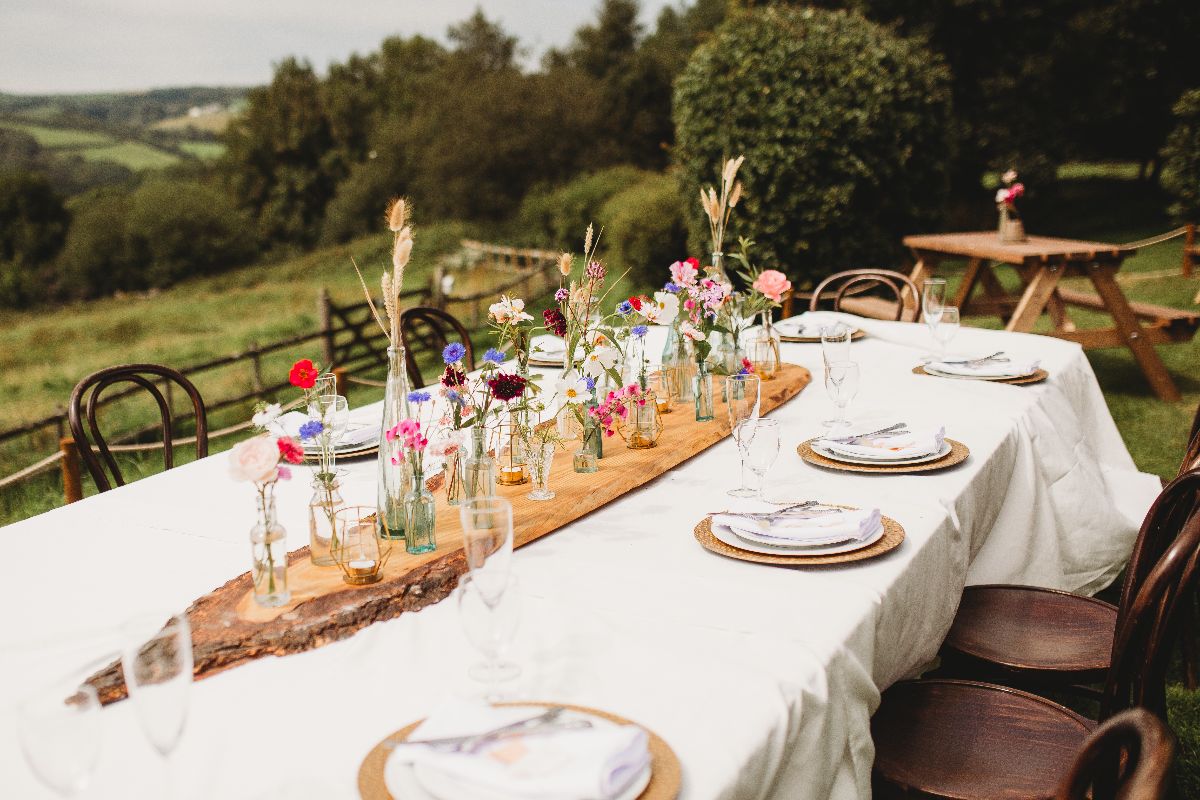 Beautiful flower displays created by the Bride