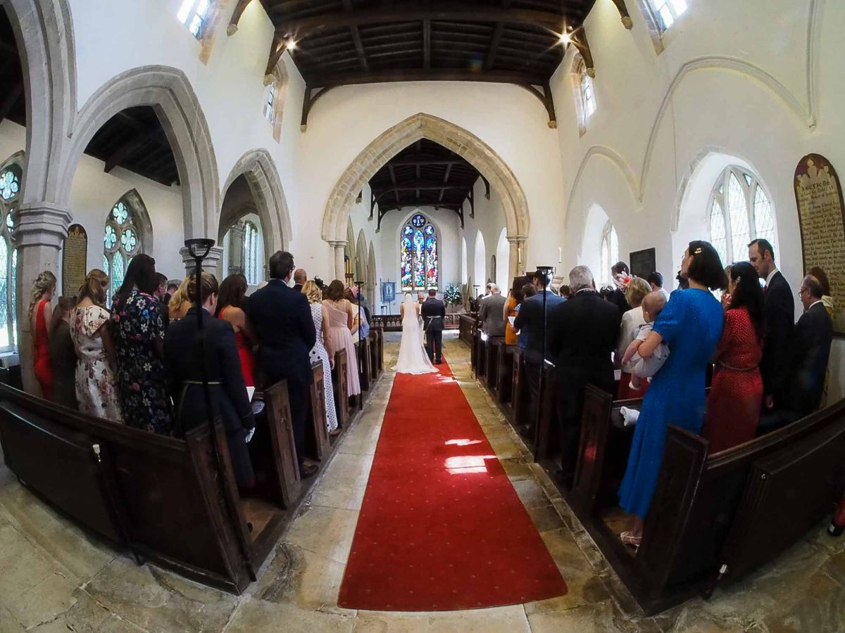 Inside the tiny church at Irnahm