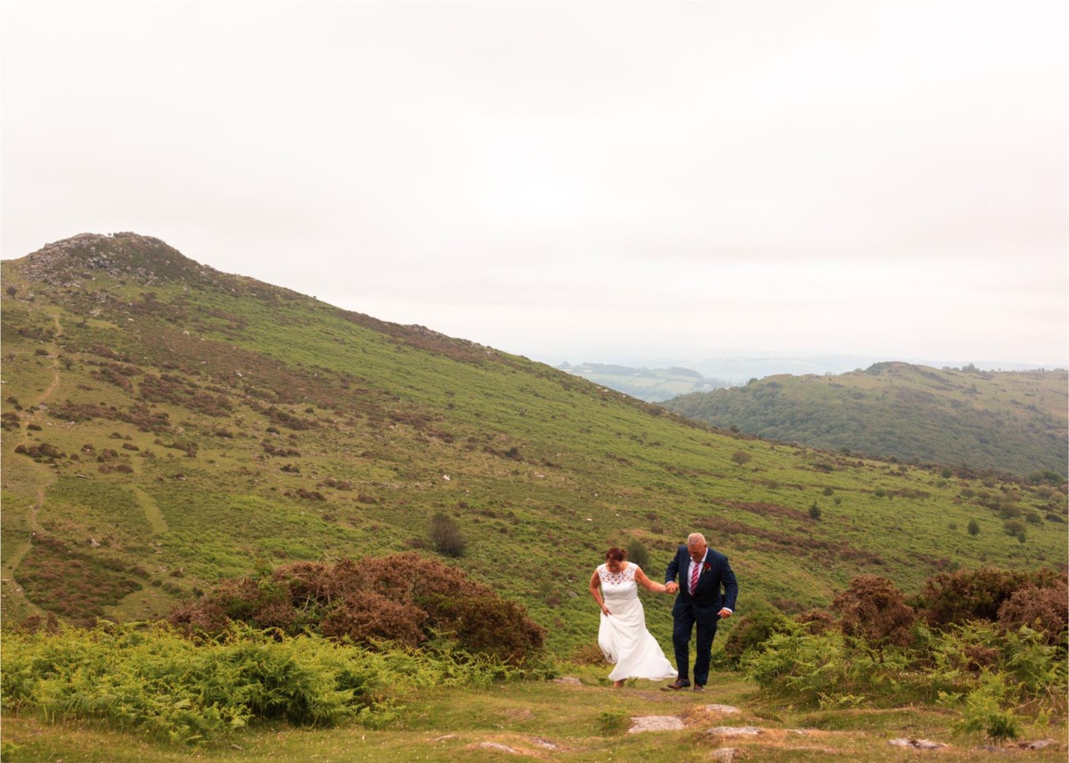Taking a romantic walk across rugged Dartmoor