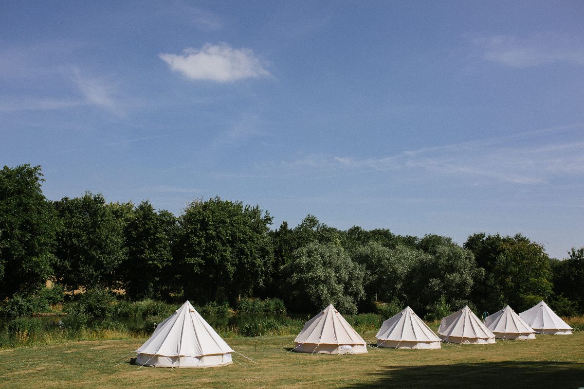 Glamping in bell tents by the lake