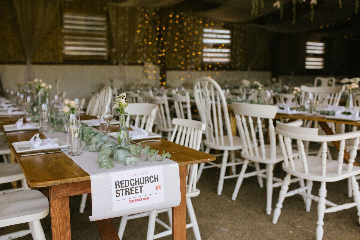 The wedding barn all set up.