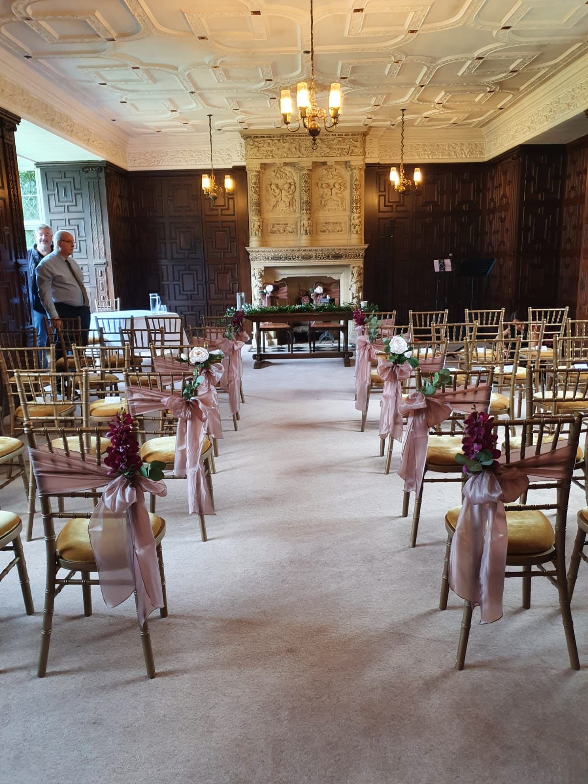 Rothamsted Manor Library - showing the exquisite fireplace originating from 1622  - a perfect backdrop for a wedding ceremony