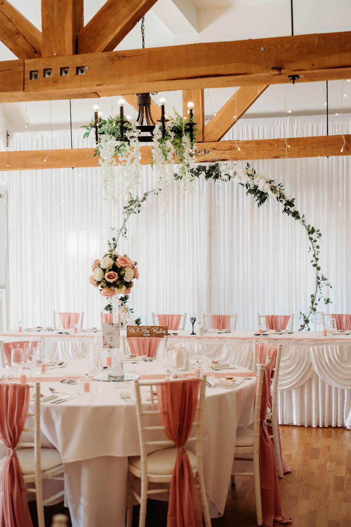 Beautiful wedding breakfast layout 