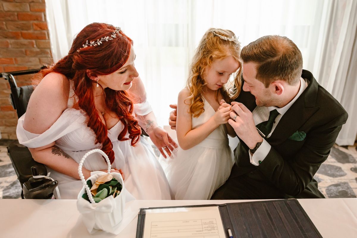 Real Wedding Image for Kim &amp; Dave & Bailey