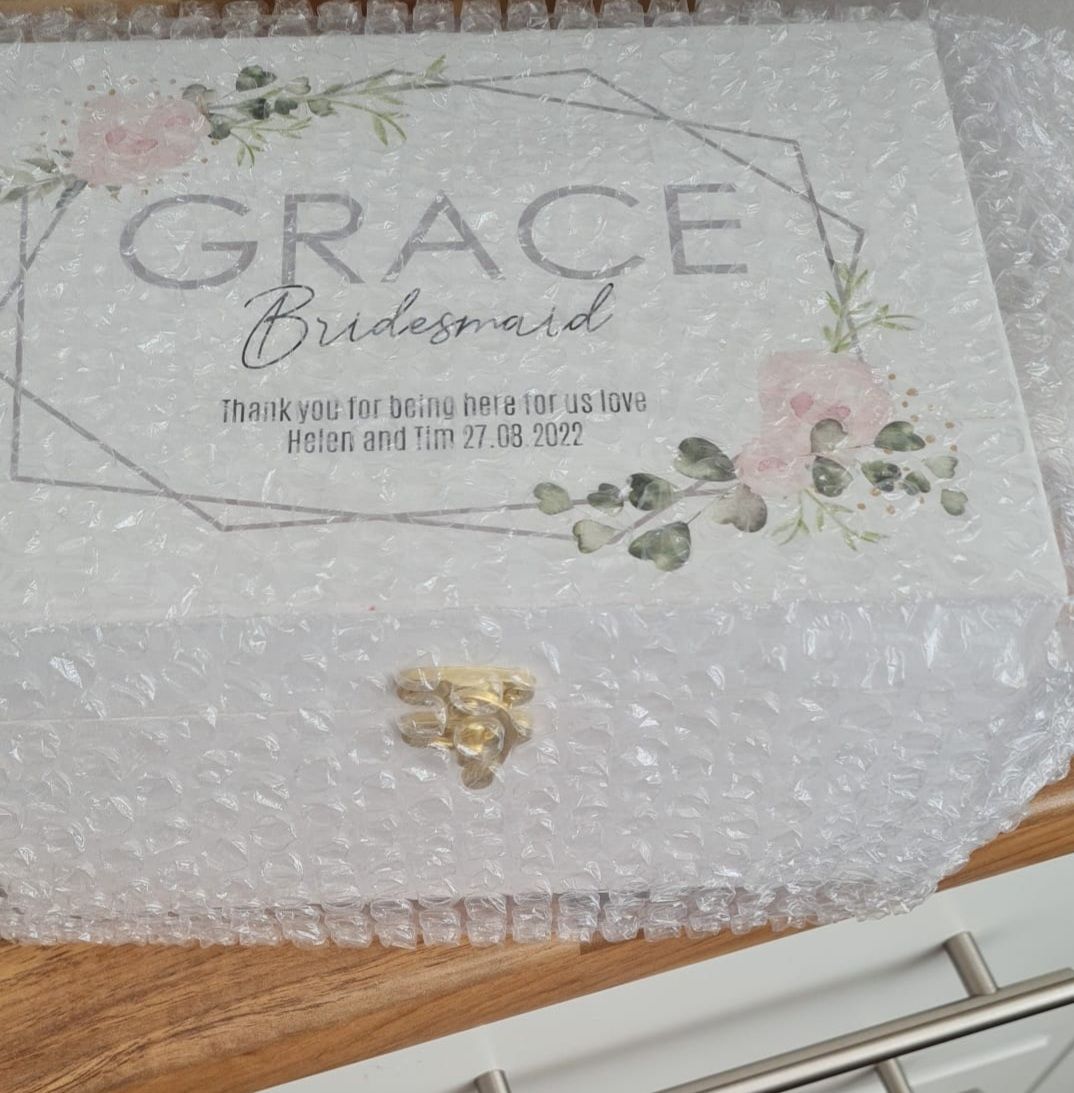 Personalised keepsake box for bridesmaid 