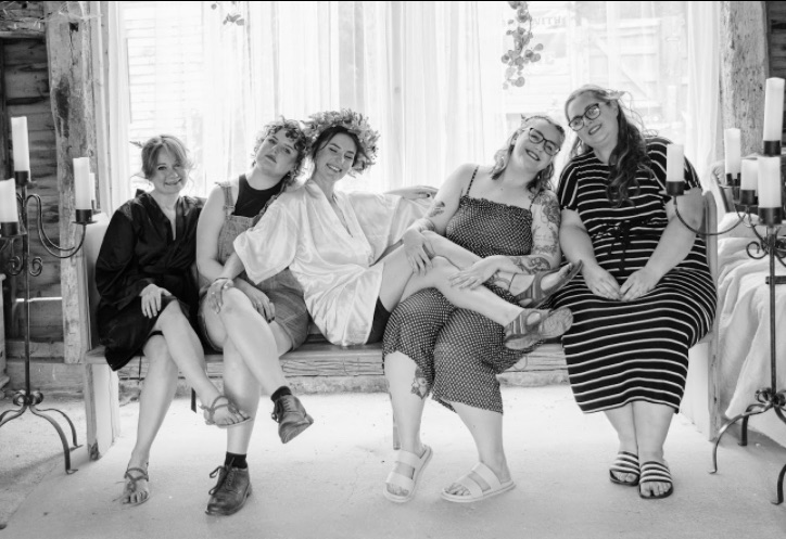 My bridesmaids and I before we donned our dresses. Julie Herbert Adams Photography