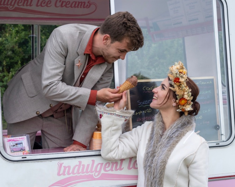 We had an ice cream van as part of the desserts we offered. This photo op was captured just as the wind got really bad and the van was about to leave. AMAZING ice cream though! Loads of flavours and mine was a vegan chocolate! Stuart Mole Photography