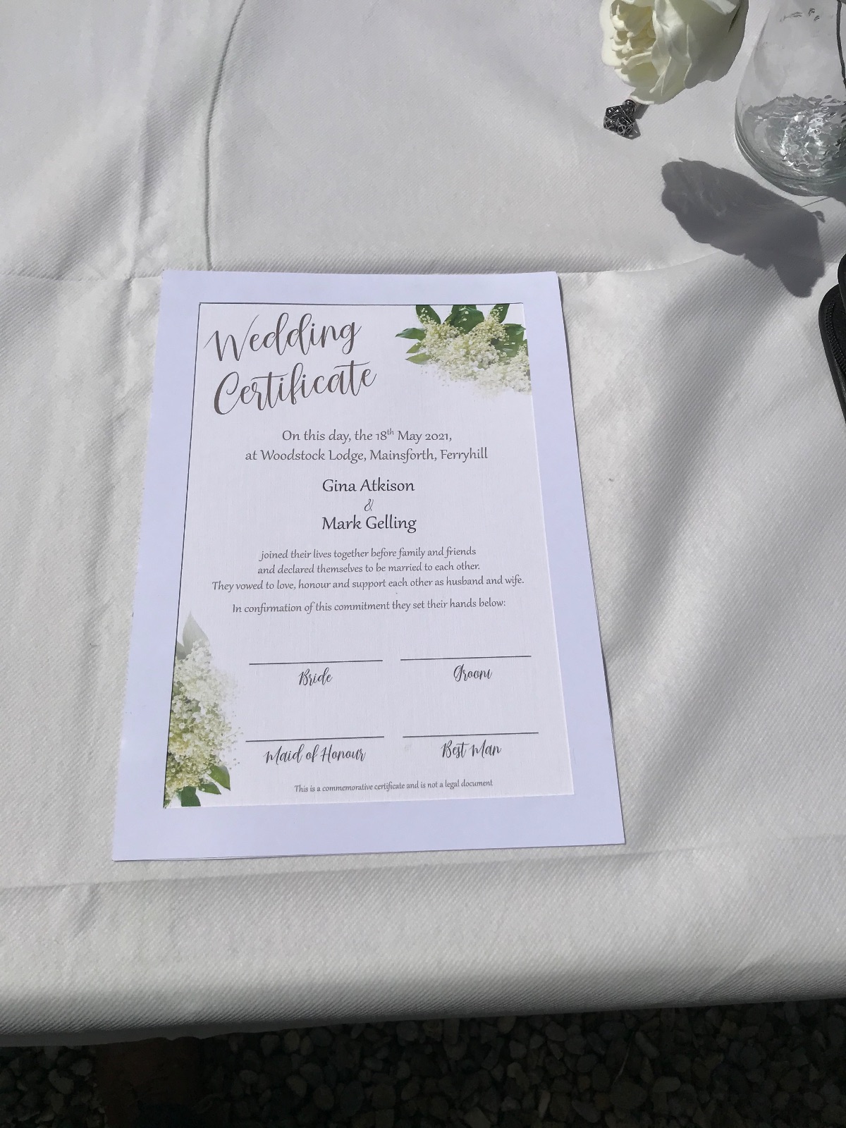 Wedding Certificate
