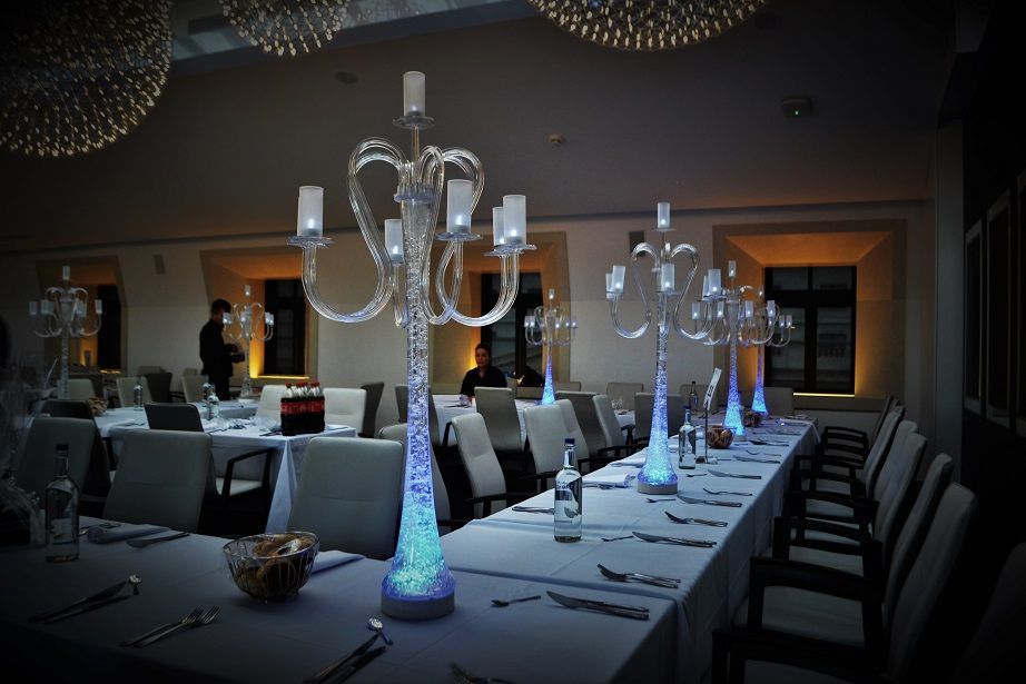 LED candelabra 6 arm centrepiece