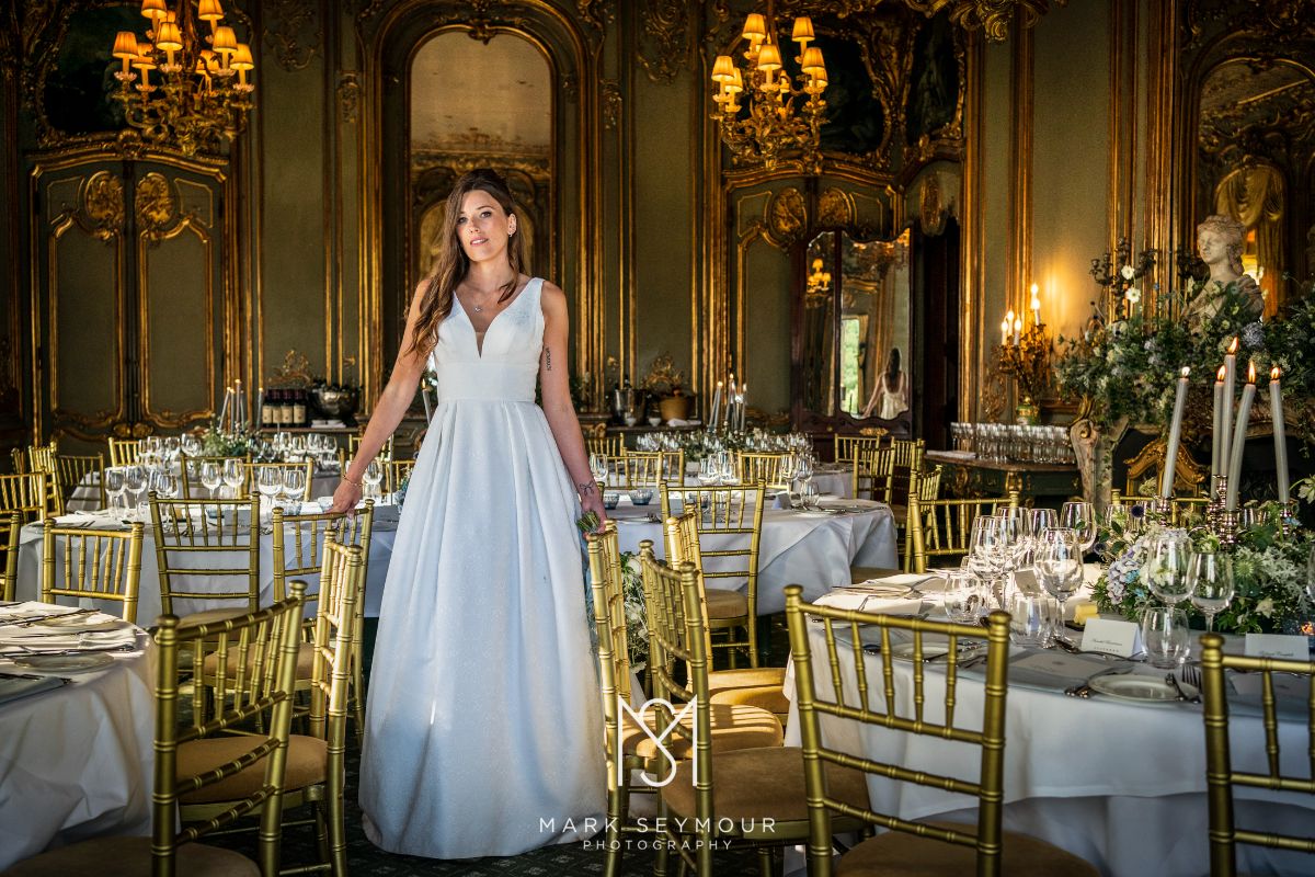 Bride in The French Dining room at Cliveden House