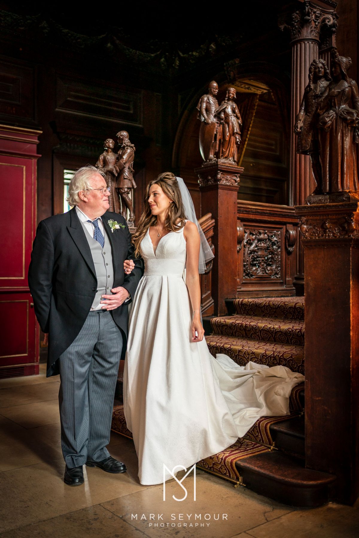 Bride and dad at Cliveden House