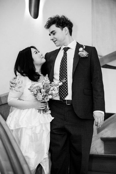Bespoke silk wedding dress