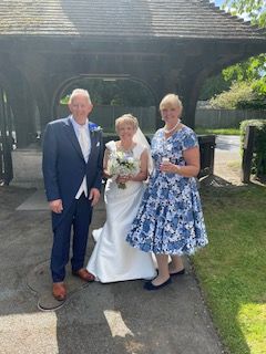 outside the church with the new Mr & Mrs!