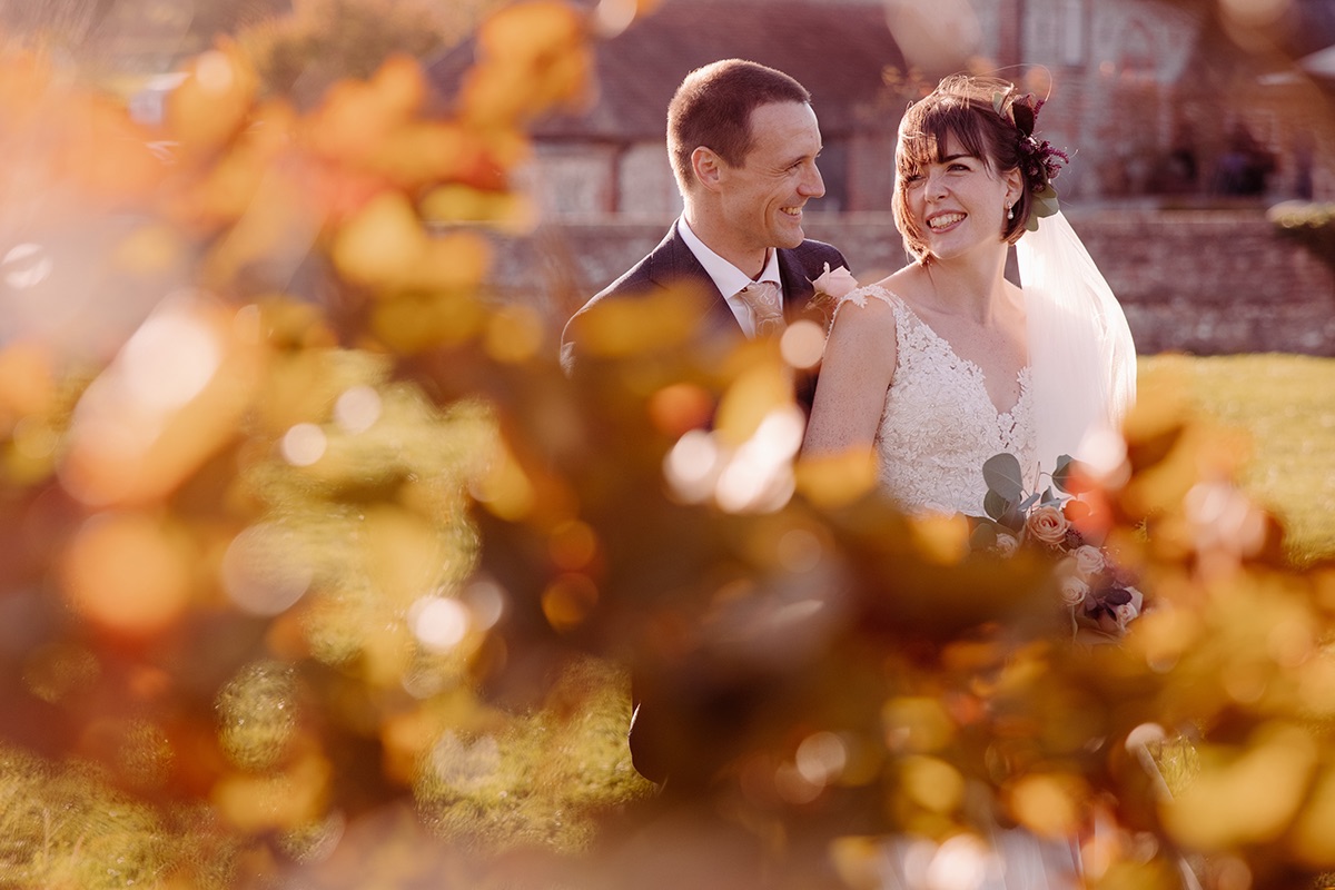 Autumn couple portrait at Farbridge Barn