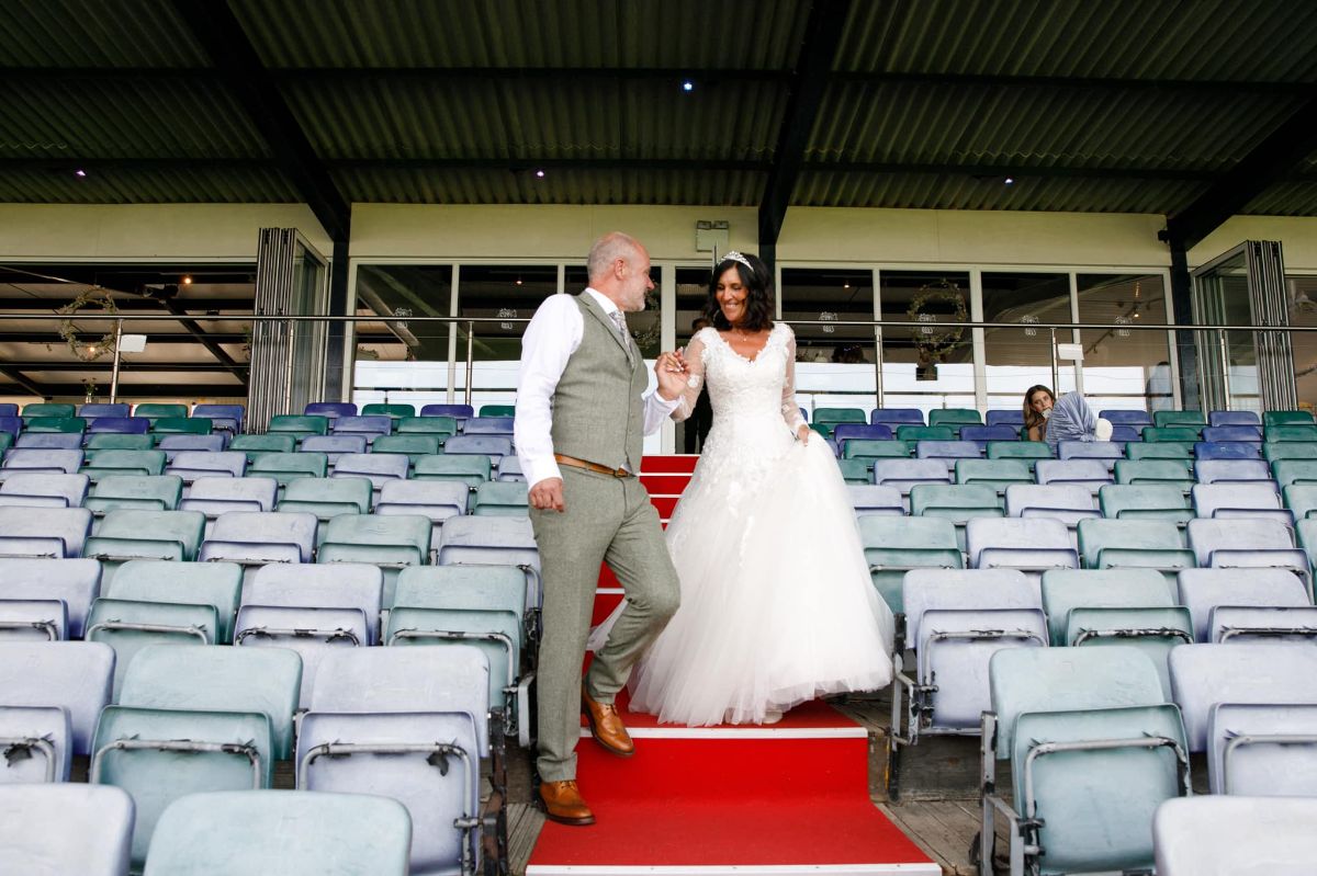 Chris and Julia in the grandstand