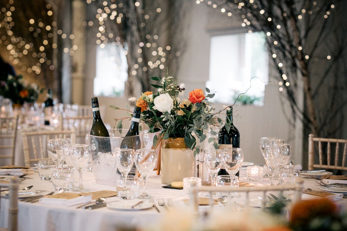 Autumn Table floral centres Lapstone Barn 