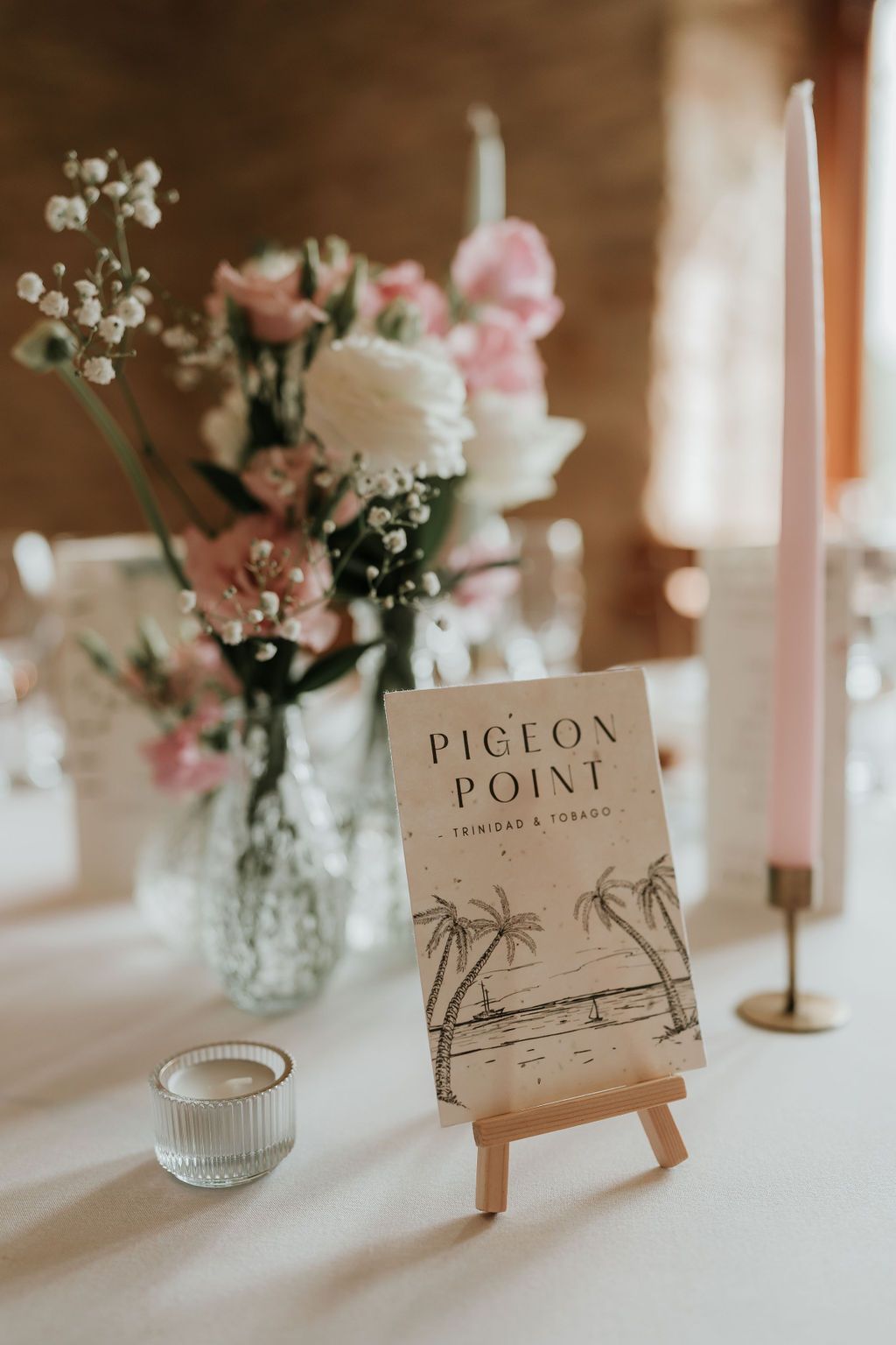 Kingscote Barn Summer pink wedding decor