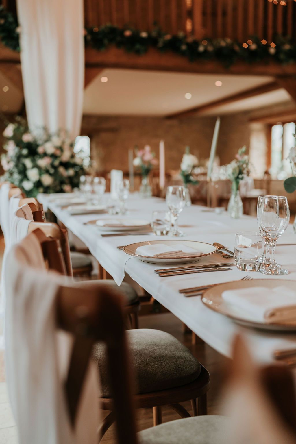 Kingscote Barn Summer pink wedding decor