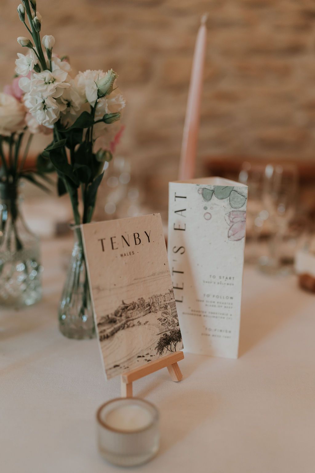 Kingscote Barn Summer pink wedding decor