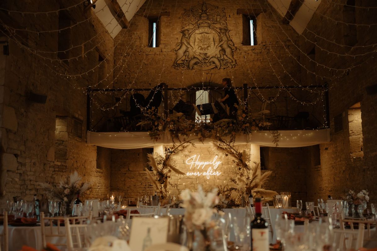 Great Tythe Barn Tetbury Autumn Boho Wedding design 