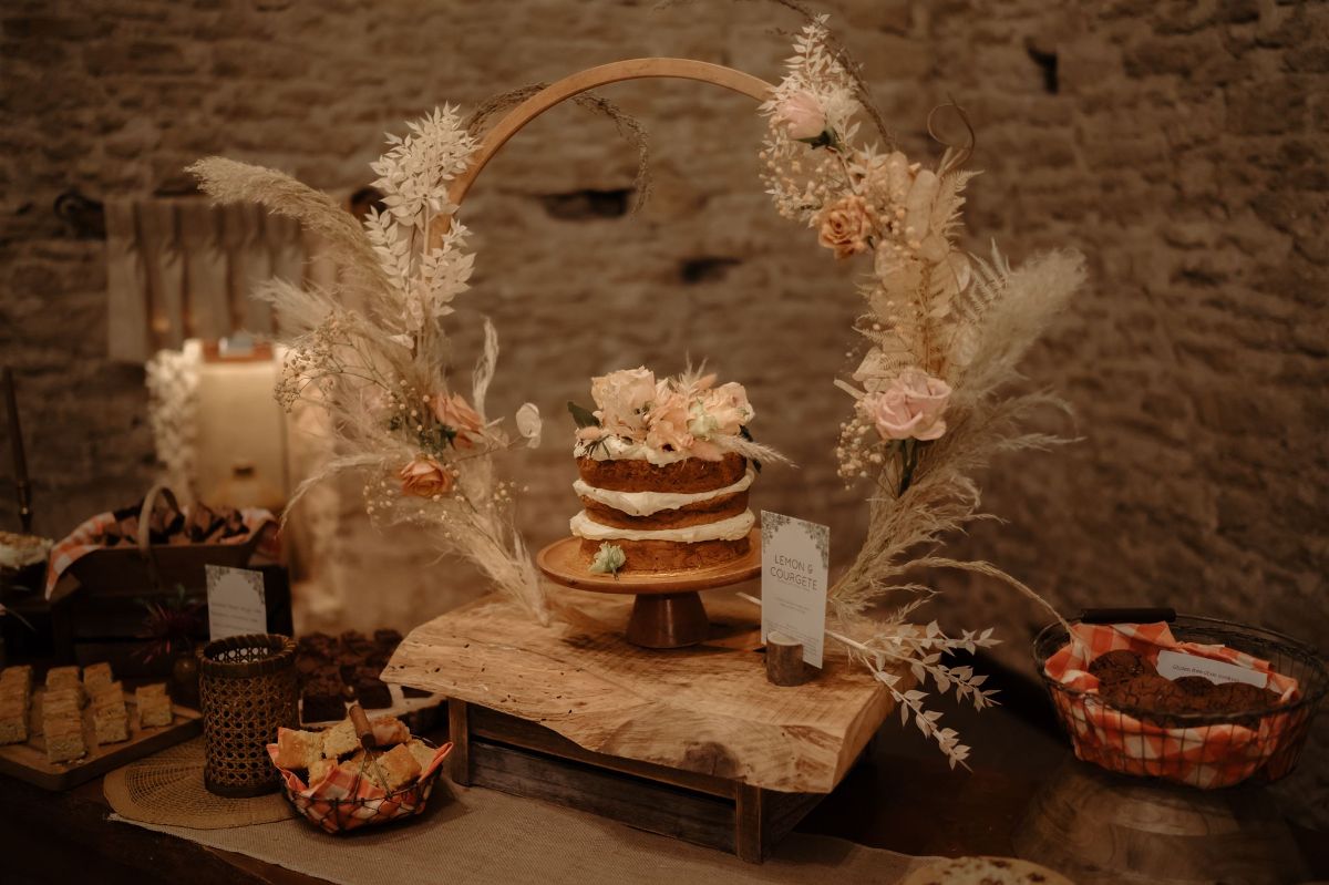 Great Tythe Barn Tetbury Autumn Boho Wedding design 
