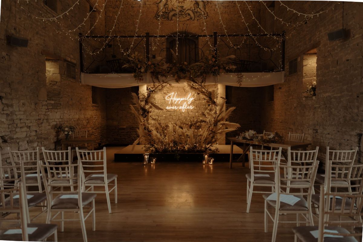 Great Tythe Barn Tetbury Autumn Boho Wedding design 