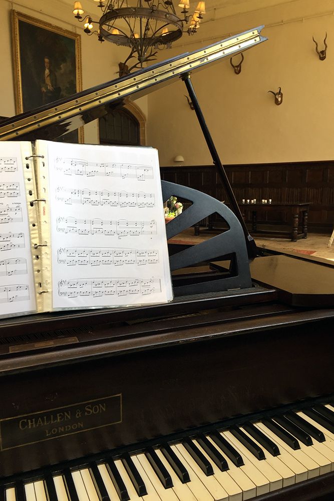 Grand piano in the main hall.