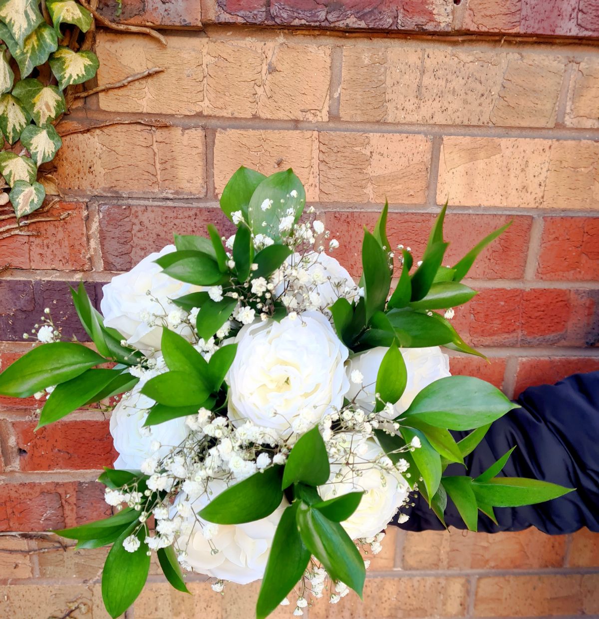 Hybrid Bridesmaid Bouquet- Fresh Greenery artificial Blooms