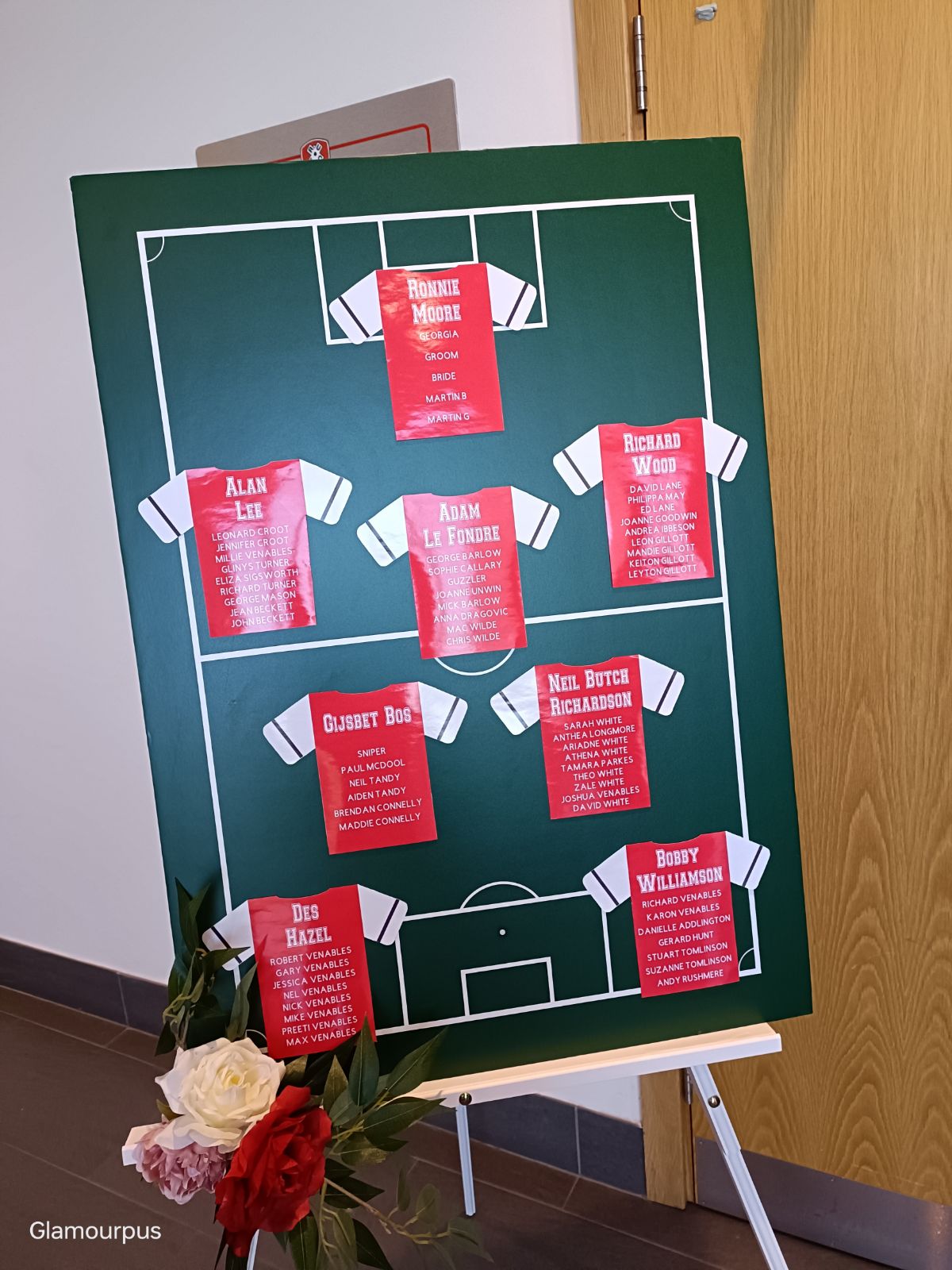 Football pitch table plan