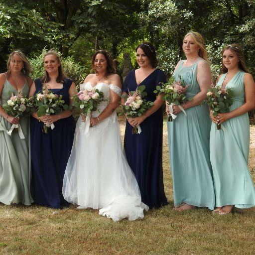 The bride and bridesmaids 