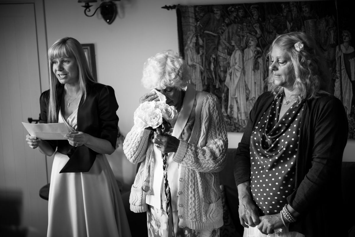 Emotion running high through a traditional hand-fasting ceremony.