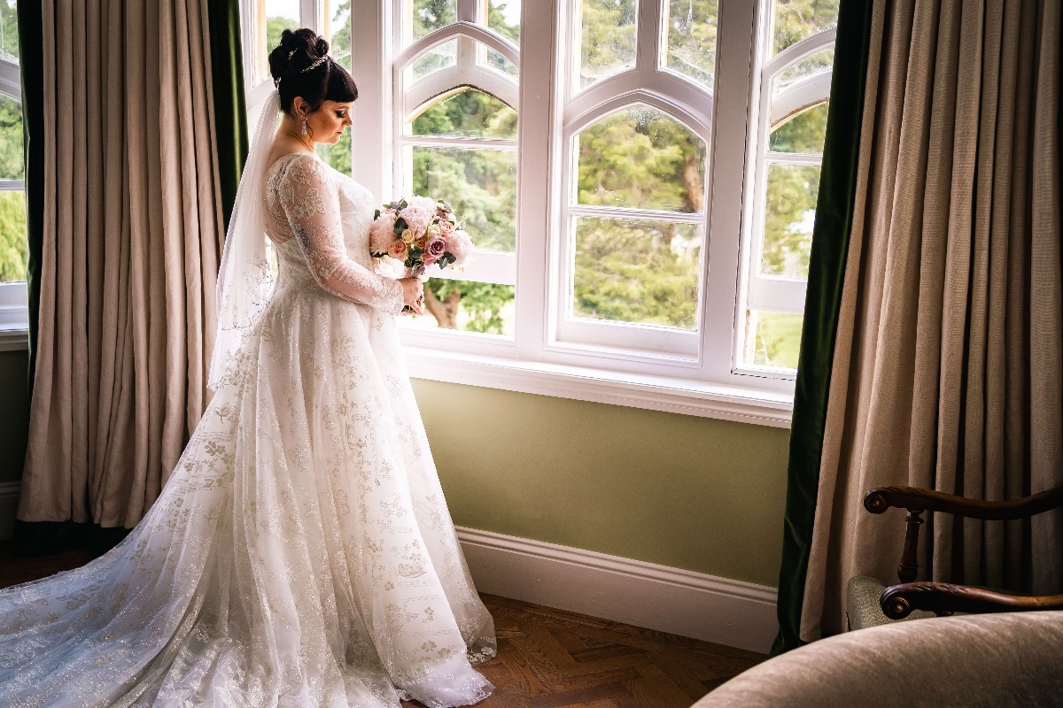 Portrait of the bride at the  Oakley Court Hotel
