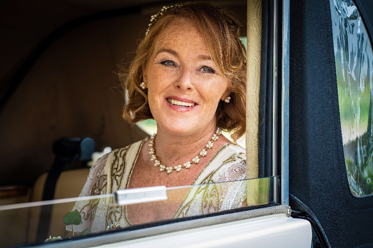 The bride arrives at Ware Priory
