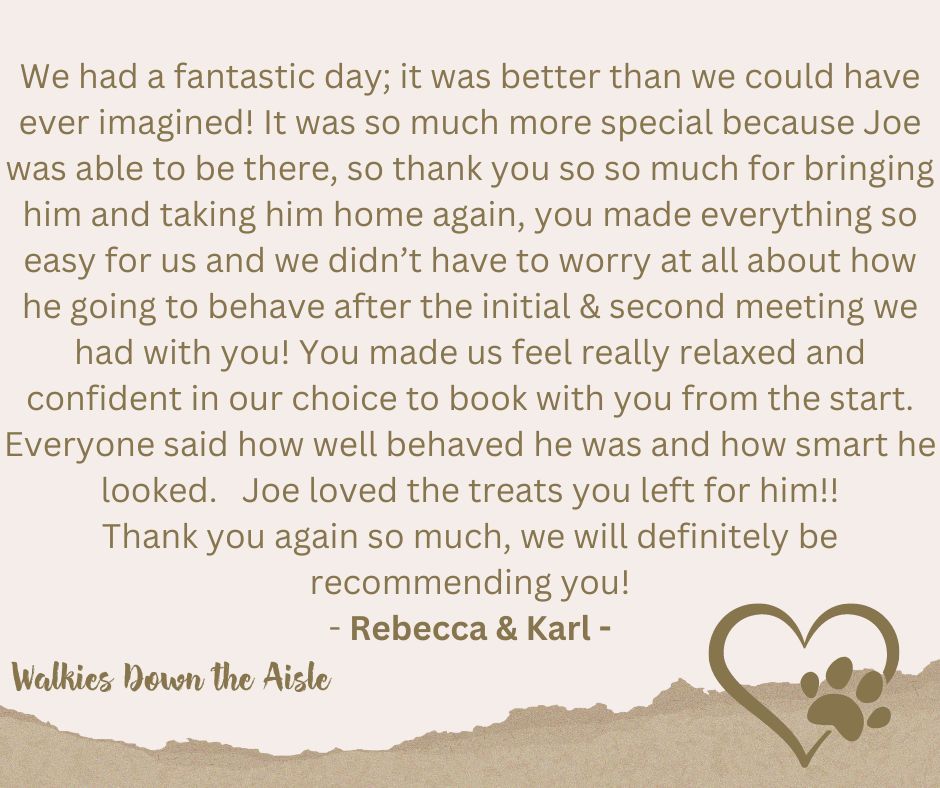 Fantastic review from the happy couple
