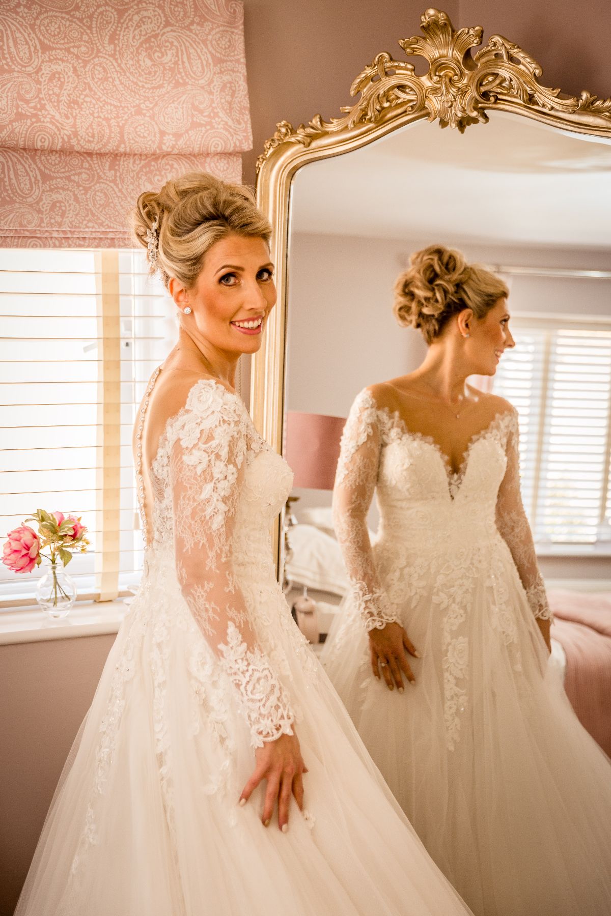 The GORGEOUS Bride stands for a picture after preparations...
