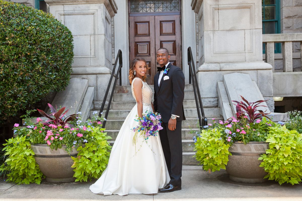 Bride & Groom wedding day portrait. 