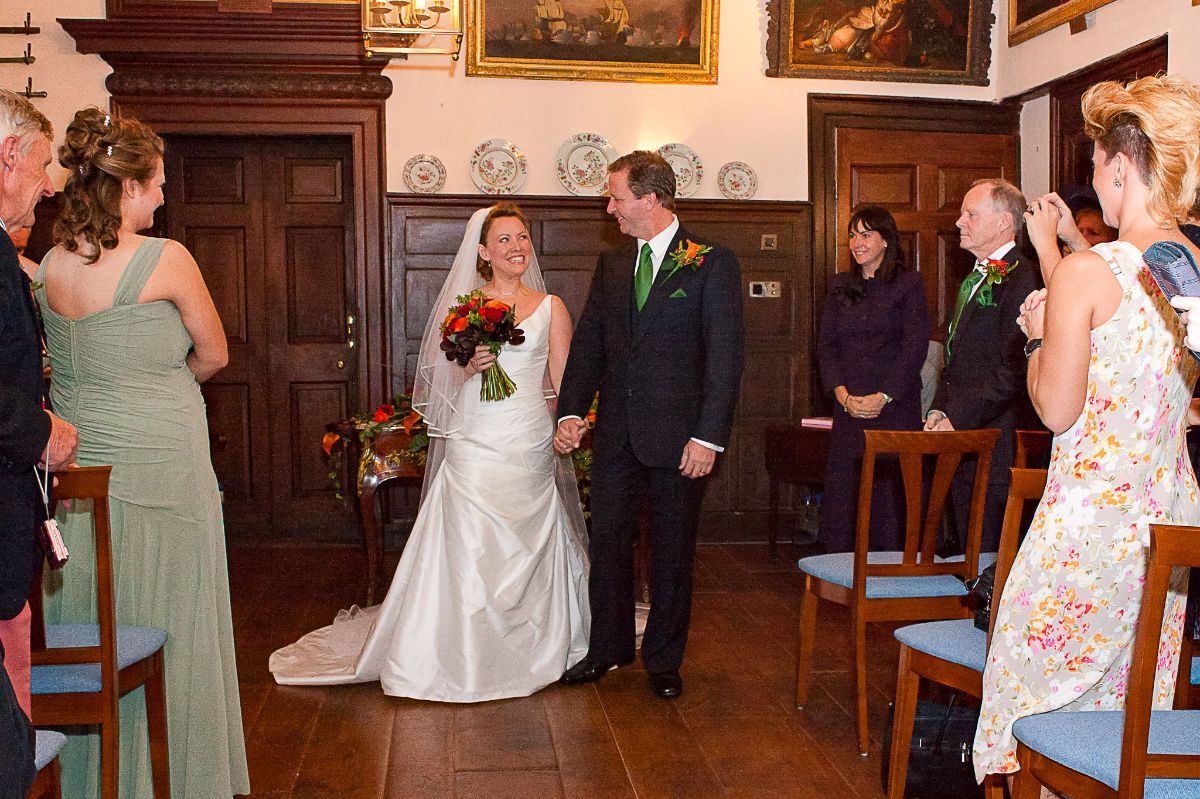 Just married in Spain's Hall, Essex. 