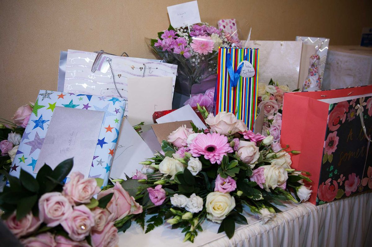 A photo of the wedding gift table