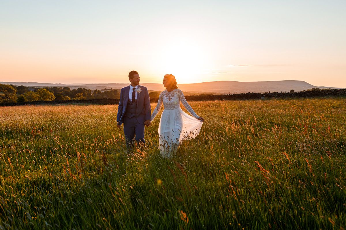 Helen & Alex enjoying their evening portrait session with a spectacular sunset.