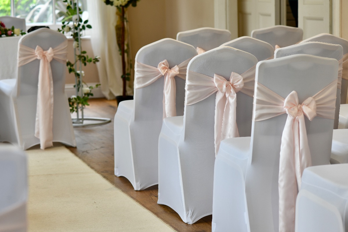 pink chair sashes 