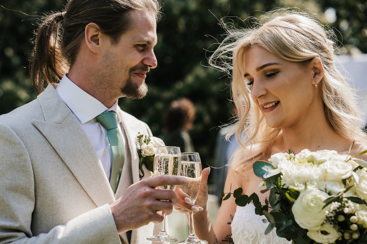 Champagne cheers after ceremony