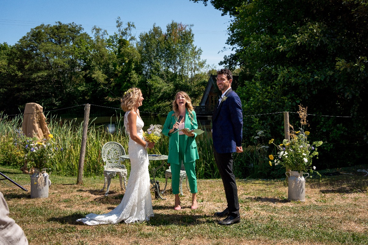 outdoor ceremony by a lake