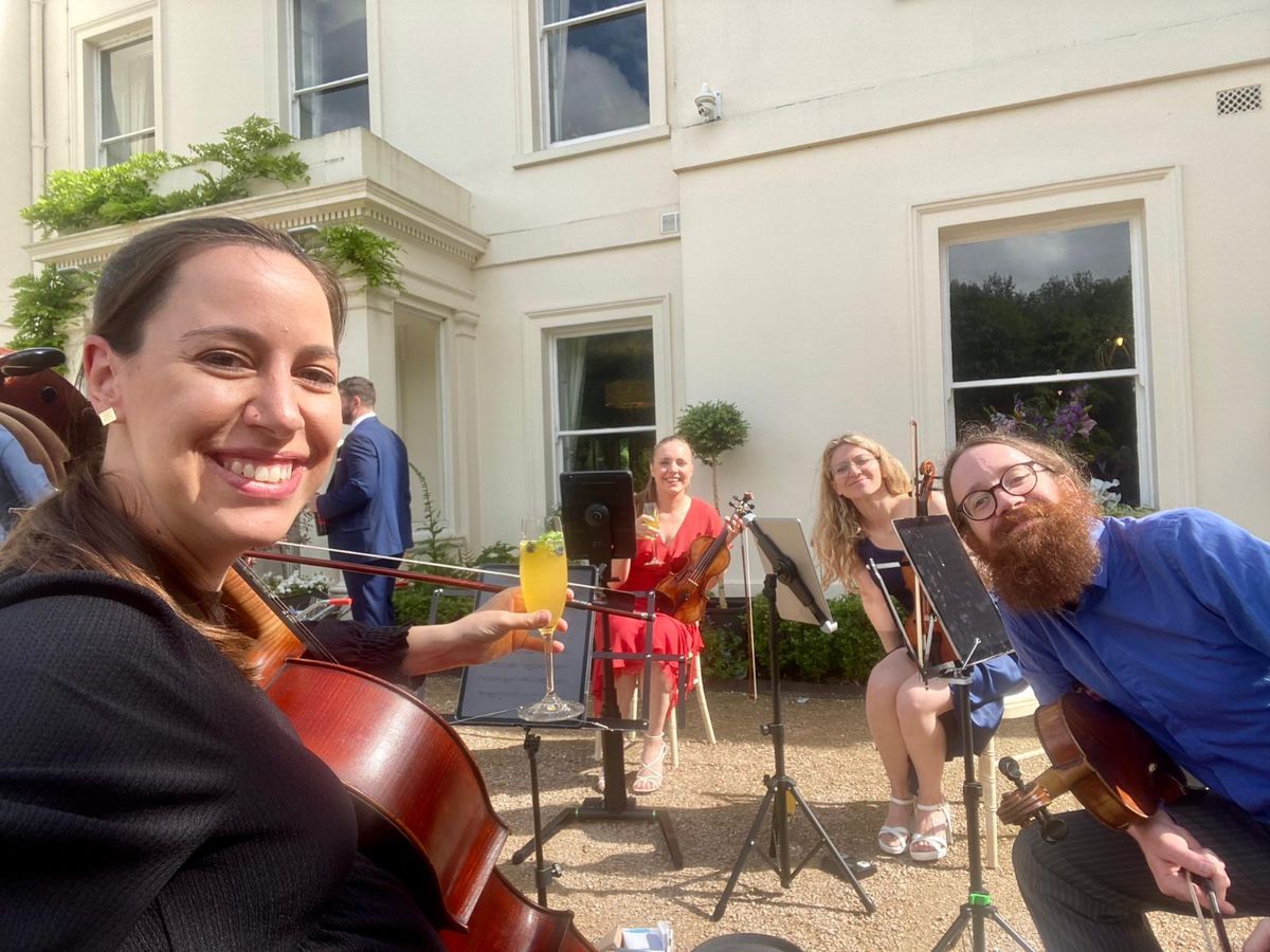 Playing for the drinks reception in the Morden Hall grounds - you would never know you can get the Tube here!