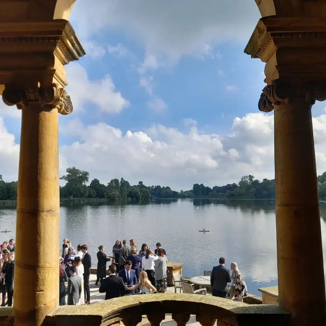 By the drinks reception, the sun had come out! See fog before the ceremony below ...