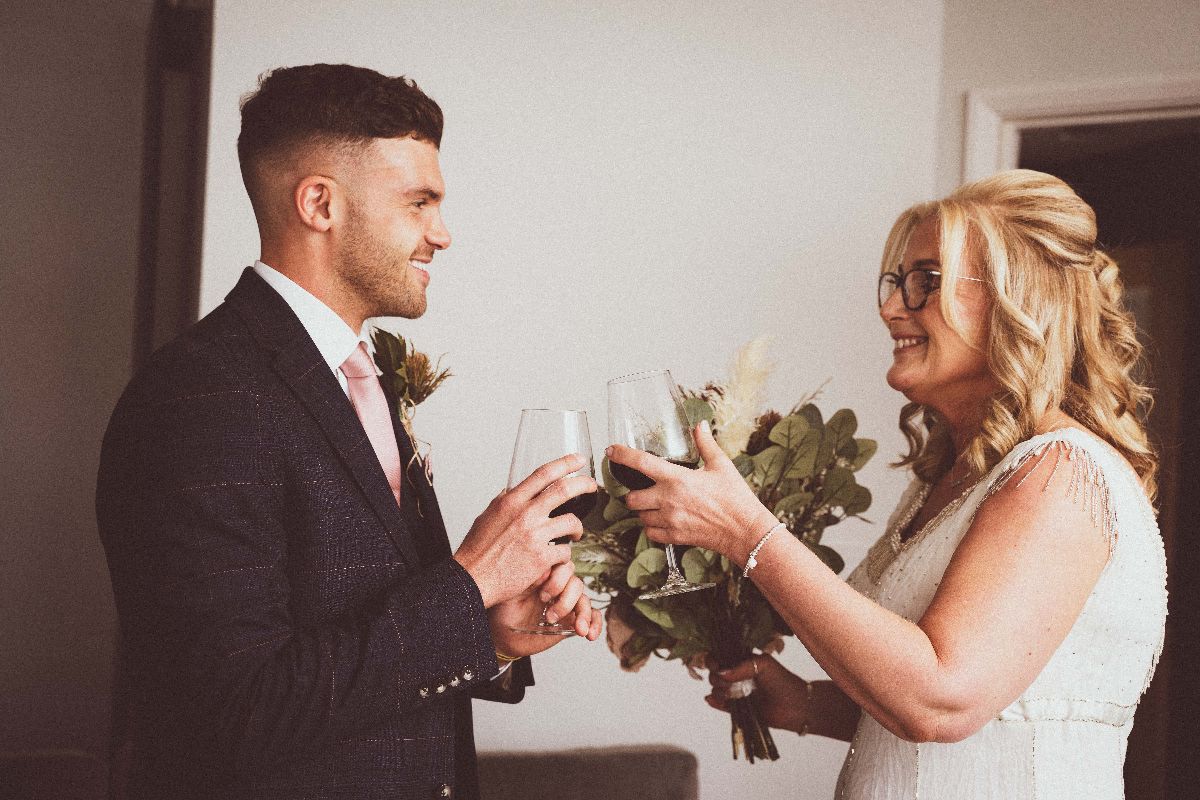 Mother and Son toasting