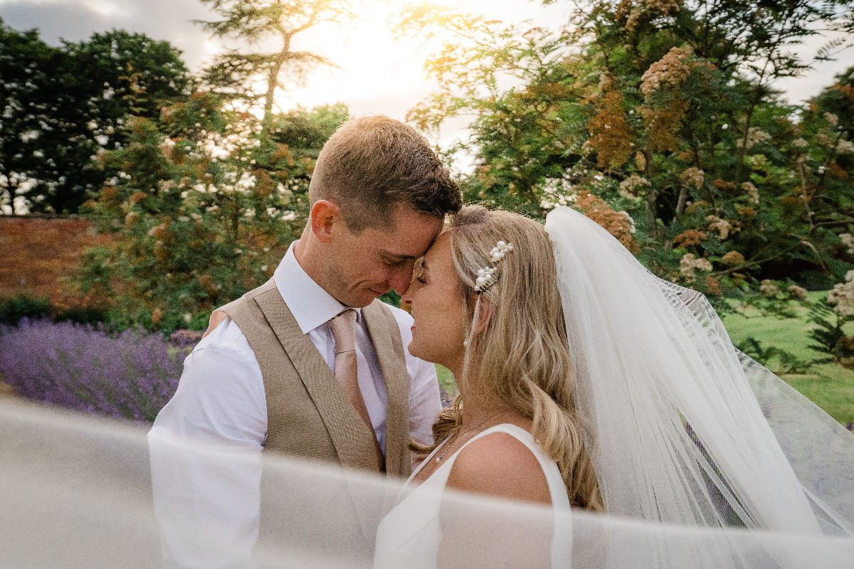 The happy couple enjoying some time together during golden hour