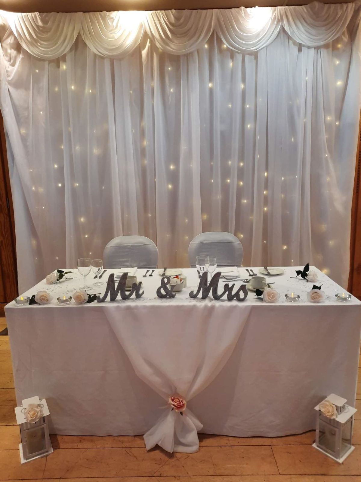 Sweetheart Table with Backdrop