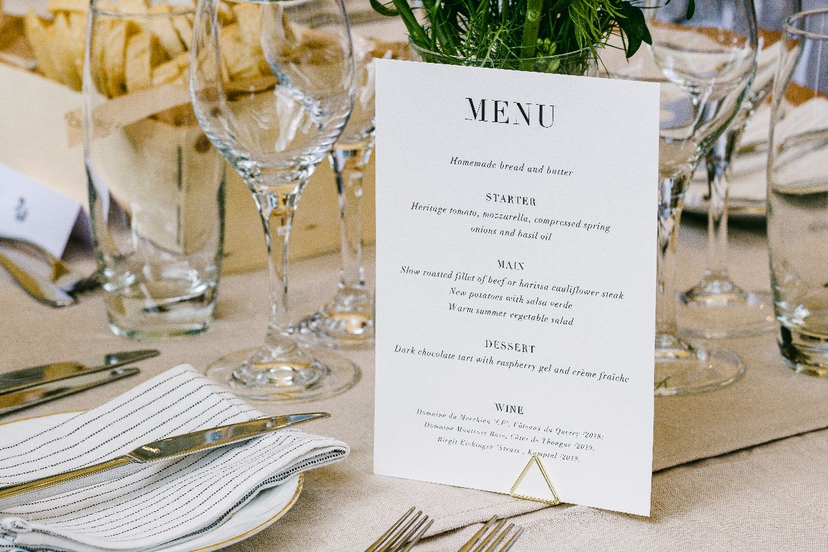 Elegant menu