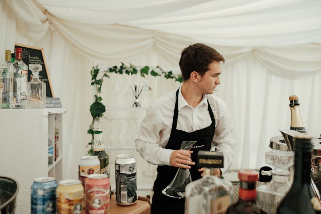 Bar getting ready for service