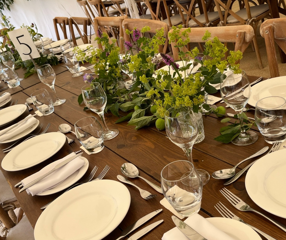 Foraged foliage and flowers from their garden